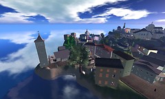 the rain is coming down on the port - Torley Linden