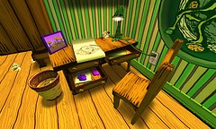 the desk and chair are loaded with character - Torley Olmstead