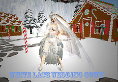 whithe Snow Lace wedding gown_033333