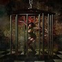 In a cage