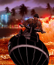MS Riding Batman Black on SouthBeach, Miami, Florida, USA