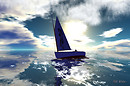 Black Cat on a Glassy Sea