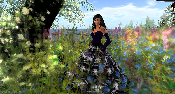 Among the flowers...