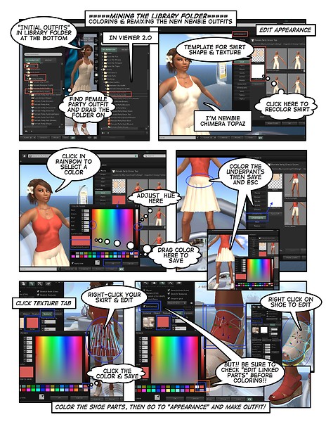 SL Newbie Outfits Mod - Comic Tutorial