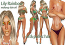 skin reaibow makeup and sexy dress orange green_007