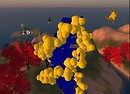 Overhead view of the Monolith molecule - Chimera Cosmos