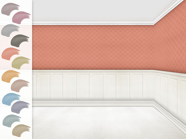 Panelled walls - watermelon diamonds wallpaper