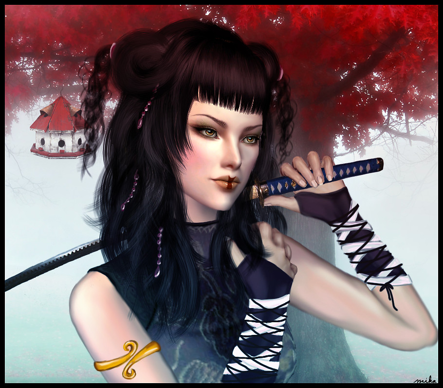 ...behind the sakura tree...