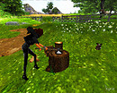 winter wood chopping