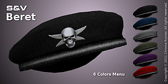 Beret with Skull Badge