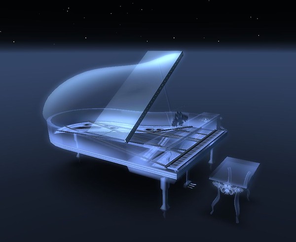L+R Luna Lacrima white crystal piano