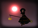 Halloween witch flying