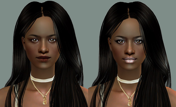 Senza e con trucco forte Abigail