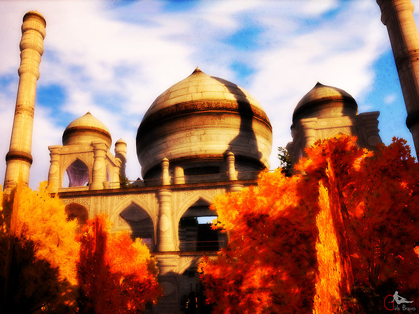 mosque in fall