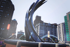 In the central plaza ...