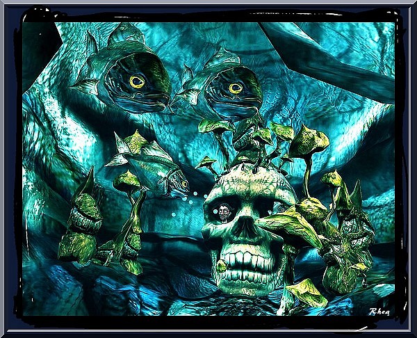 Fish and Skull Head