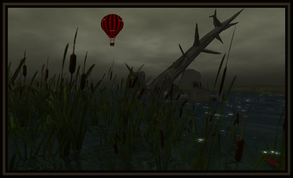 air balloon over dead tree