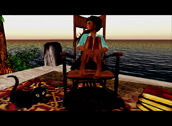 At light of the summer sunset