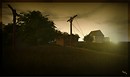 dawn over power line