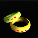 QT Red spot simple bangles set