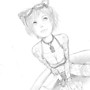 Pencil drawing of SL Avatar (nekonuko Nakamori)