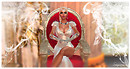 princess in white gown in thrown