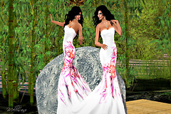 Dancing in Bamboo garden - Kathie & Melli in Indya gown_011R
