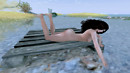 sunbathing in a pond