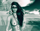 the beach (b&w)